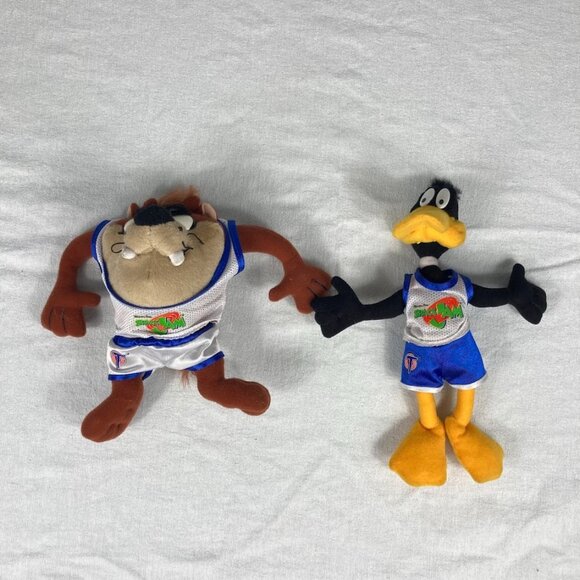 Vintage 1996 Space Jam Plush Daffy Duck & Taz Looney Tunes Set of 2 - Picture 1 of 5